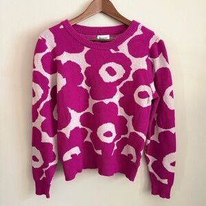 💗 &Merci Pink Floral Knit Sweater | Medium | Statement Pullover